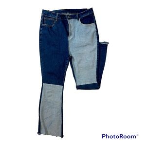 High Rise Patchwork Jeans